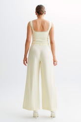 Franca Linen Sleeveless Top - Lemon Sherbet